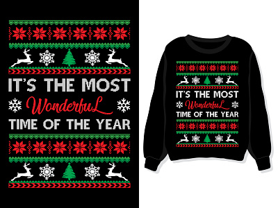 It's the most wonderful time of the year. Christmas sweater apparel branding christmas custom design graphic graphic design graphic designer illustrator new year new year t shirt sweater sweatshirt t shirt t shirt design t shirt design template vector winter wonderful year