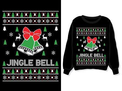 Jingle bell. Christmas sweater, sweatshirt, t-shirt design