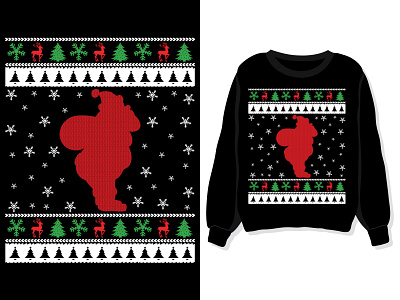 Santa's chocolate. Christmas sweater, sweatshirt, t-shirt design new year santa