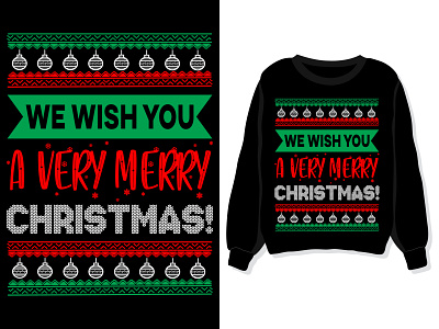 We wish you a very merry Christmas. Sweater, sweatshirt, t-shirt graphic merry new year