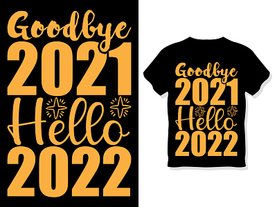 New year typography t-shirt and apparel design template