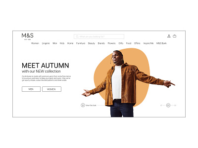 Redesign first screen of site Mark&Spencer concept design ecommerce figma ui