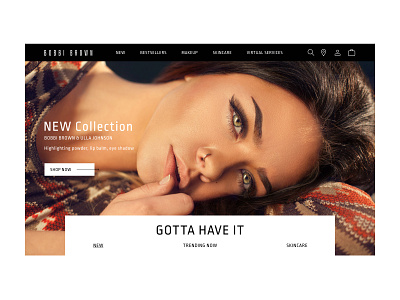 Redesign site Bobbi Brown, concept first screen concept design ecommerce figma redesign ui webdesign