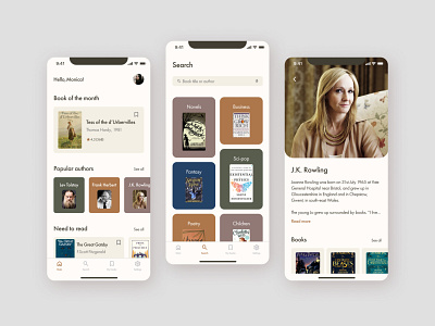App for read and listen book online - design concept app book concept design figma illustration library ui