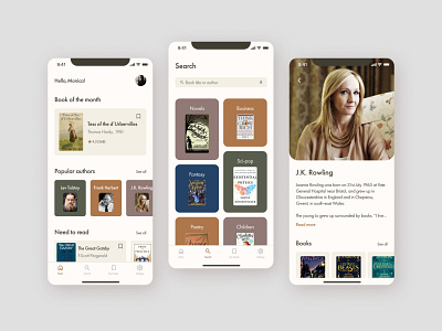 App for read and listen book online - design concept