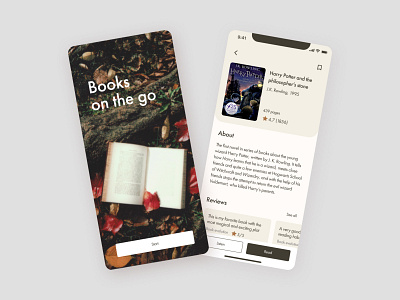 App for read and listen book online - design concept