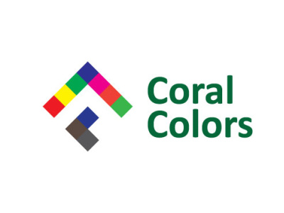 coral colors illustration logo typography