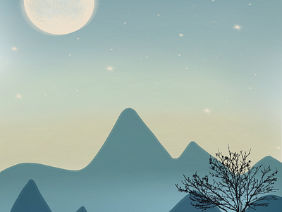 Procreate - Mountain at dusk dusk illustration mountain procreate procreate app