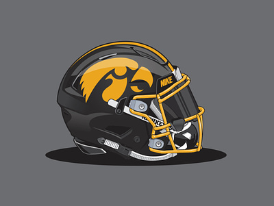 Iowa Helmet Alternate football hawkeyes helmet illustration sports vector