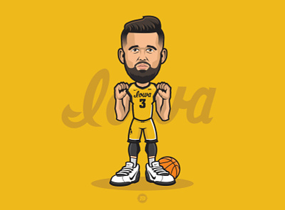 Iowa Basketball's 2019 Gold Uniforms basketball character illustration sports vector