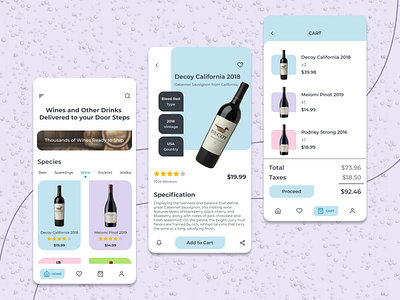 Online Wine Store app app concept drinks liquor mobile app product concept ui ux wine wine app wine delivery wine guide wine shop wine store winery