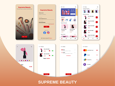 Beauty & Cosmetics Store beauty beauty brand cards cosmetics ecommerce fashion feminine lights makeup mobile mobile app skincare soft