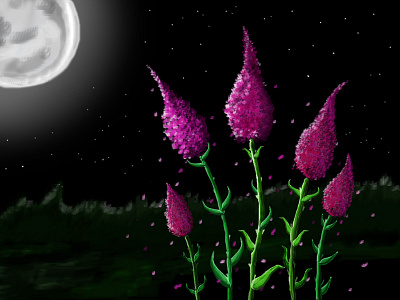 Lilacs & Full moon - PS BrushArt