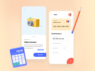 Credit Card Checkout 3d app daily ui mobile study ui ui design