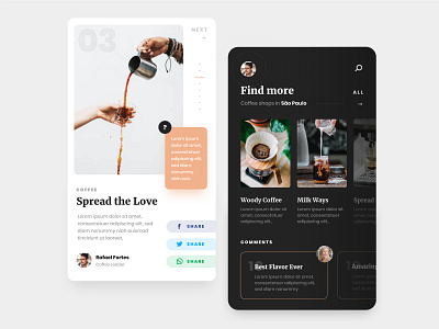 Coffee App app black ui clean daily ui mobile ui ui design