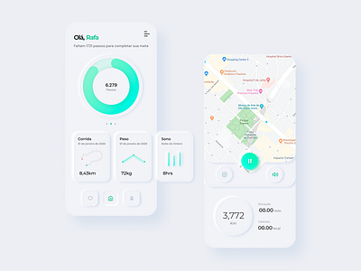 Fit App app clean fit mobile neumorphism running app ui ui design