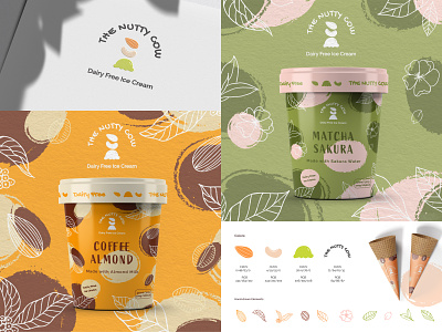 Brand Identity for The Nutty Cow branding design illustration logo packaging