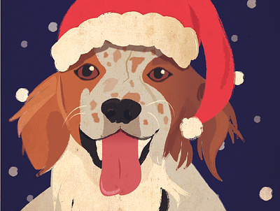 Merry Christmas ! animal christmas christmas card dog illustrator merry christmas vector illustration