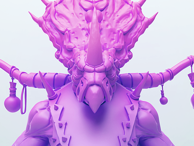 Sweet Skulpt "Necromancer Ceratops" 3d blender charachter clay clay render color creators cute cycles design game gameart illustration skulpt sweet render zbrush
