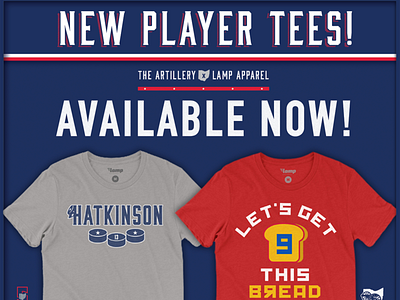 Artillery Player Tees - Atkinson and Panarin apparel cbj hockey nhl t shirt
