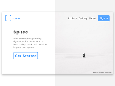 DailyUi :: 003 Landing site daily ui dailyui 003 dailyuichallenge landing page design minimal space ui