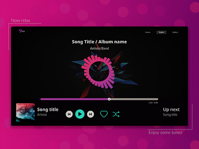 Anix [Anime Experience] - Radio app design graphic design minimal ui web