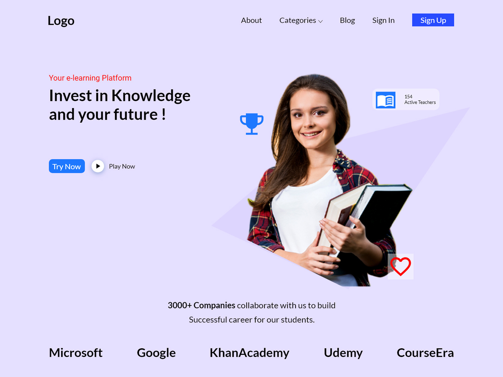 E-Learning Web UX UI Design / Landing Page by Asad Ali on Dribbble