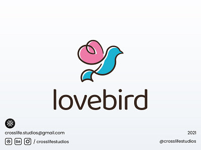 Love Bird Logo animal bird brand identity branding business clean concept creative crosslife design fly graphic design heart icon identity design logo logodesign love valentine wing