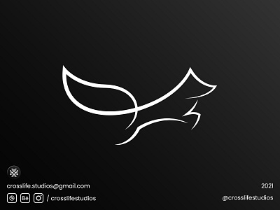 Fox Line animal branding business clean concept creative crosslife design elegant fox graphic design icon identity design line logo logo design luxury