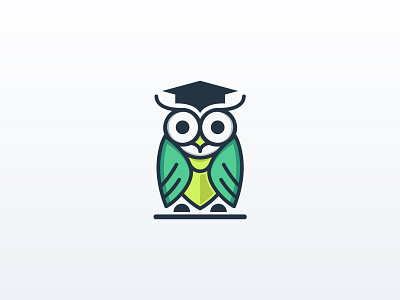 Graduated Education Owl Logo Design