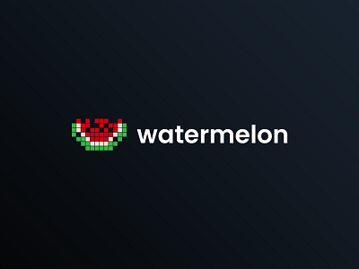 Watermelon Logo Design branding business clean concept creative crosslife design drink eat food fruit graphic design identity illustration internet logo pixel store technology watermelon