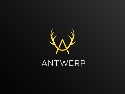 Antwerp Logo alphabet branding business clean concept creative crosslife deer design font horn illustration letter logo simple