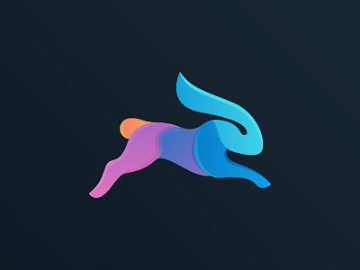 Jumping Rabbit animal branding business clean colorful concept creative crosslife cute design digital fresh graphic design illustration jumping logo pet rabbit simple technology