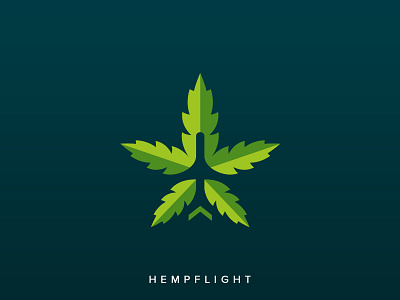 Hemp Flight branding business cannabis cbd clean concept creative crosslife design flight flying graphic design hemp hospital illustration leaf logo marijuana plane wings