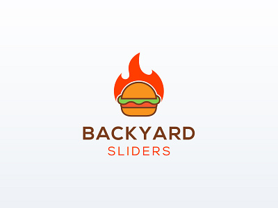 Backyard Sliders beverages branding burger business clean concept cooking creative crosslife design dinner eat fire flame food graphic design illustration logo restaurant store