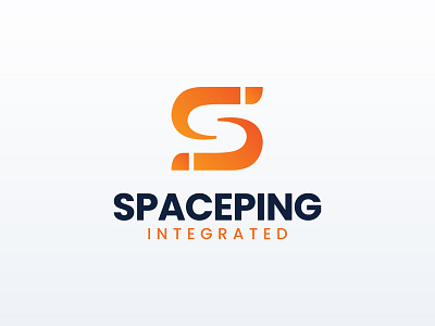 Spaceping Integrated Logo alphabet branding business clean combination concept creative crosslife design digital font graphic design illustration integrated internet letters logo negative area technology