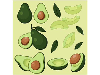 Avocado avocado element illustration