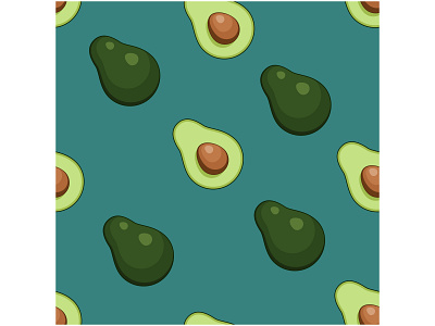 Seamless avocado pattern