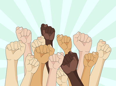 Fists pointing up against demonstration design element fists freedom illustration protest