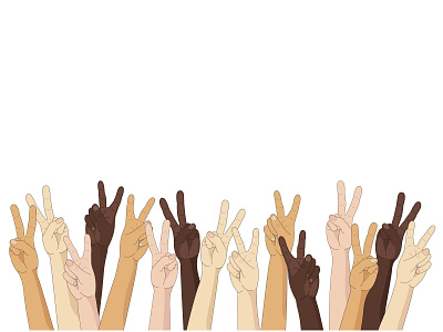 Hands raised in victory sign, peace sign palm hand illustration peace peace sign victory sign vivat