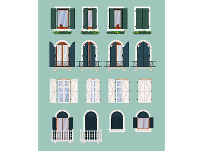 Windows with shutters