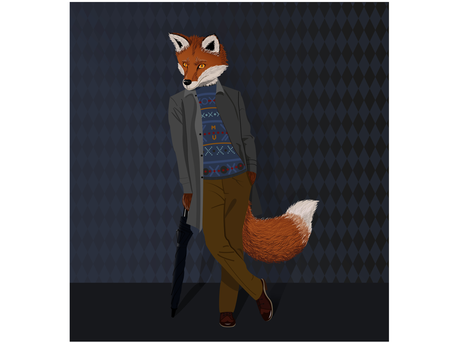 Anthropomorphic fox by Jane Bahdanovich on Dribbble