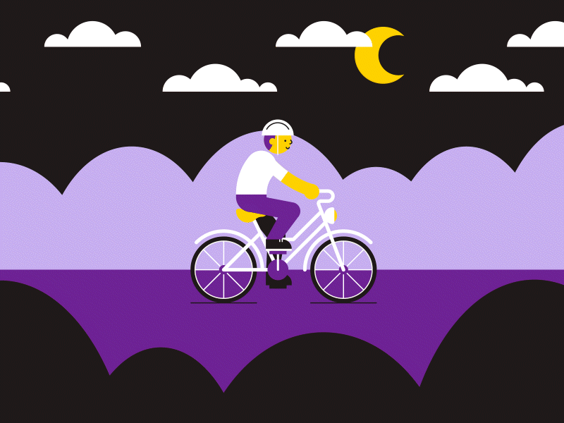 Bicycle Cycle animation character flat motion graphics vector
