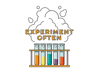 "Experiment Often" T-shirt Designs design experiment often flat illustration science vector
