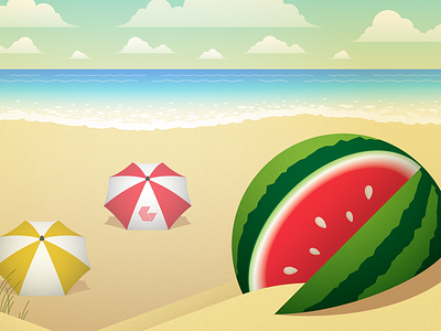 Summer Survey Illustration beach illustration summer vector watermelon