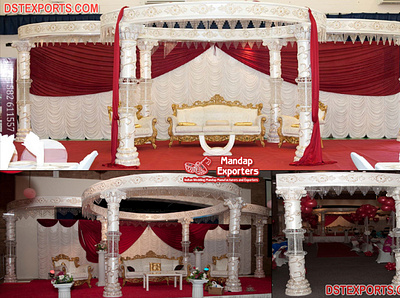 White Crystal Wedding Event Mandap Decor