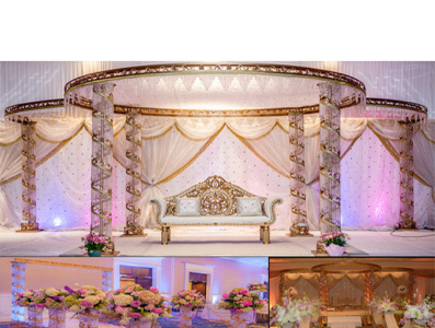 Grand Wedding Half Crystal Gazebo Mandap