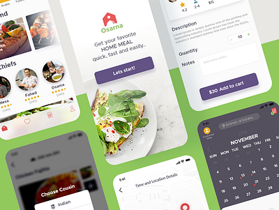 Osarna App app branding cousin food food app ui ux