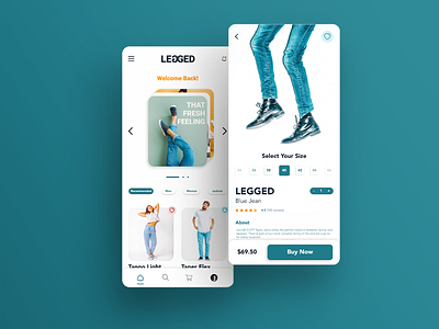 Jeans Store Mobile App app design ecommerce app figma jean ui uiux