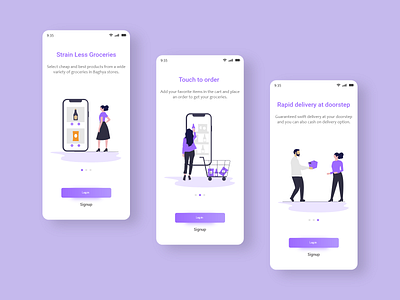 Grocery Store App Onboarding Screen Design app branding design icon illustration illustrator ui ux vector web